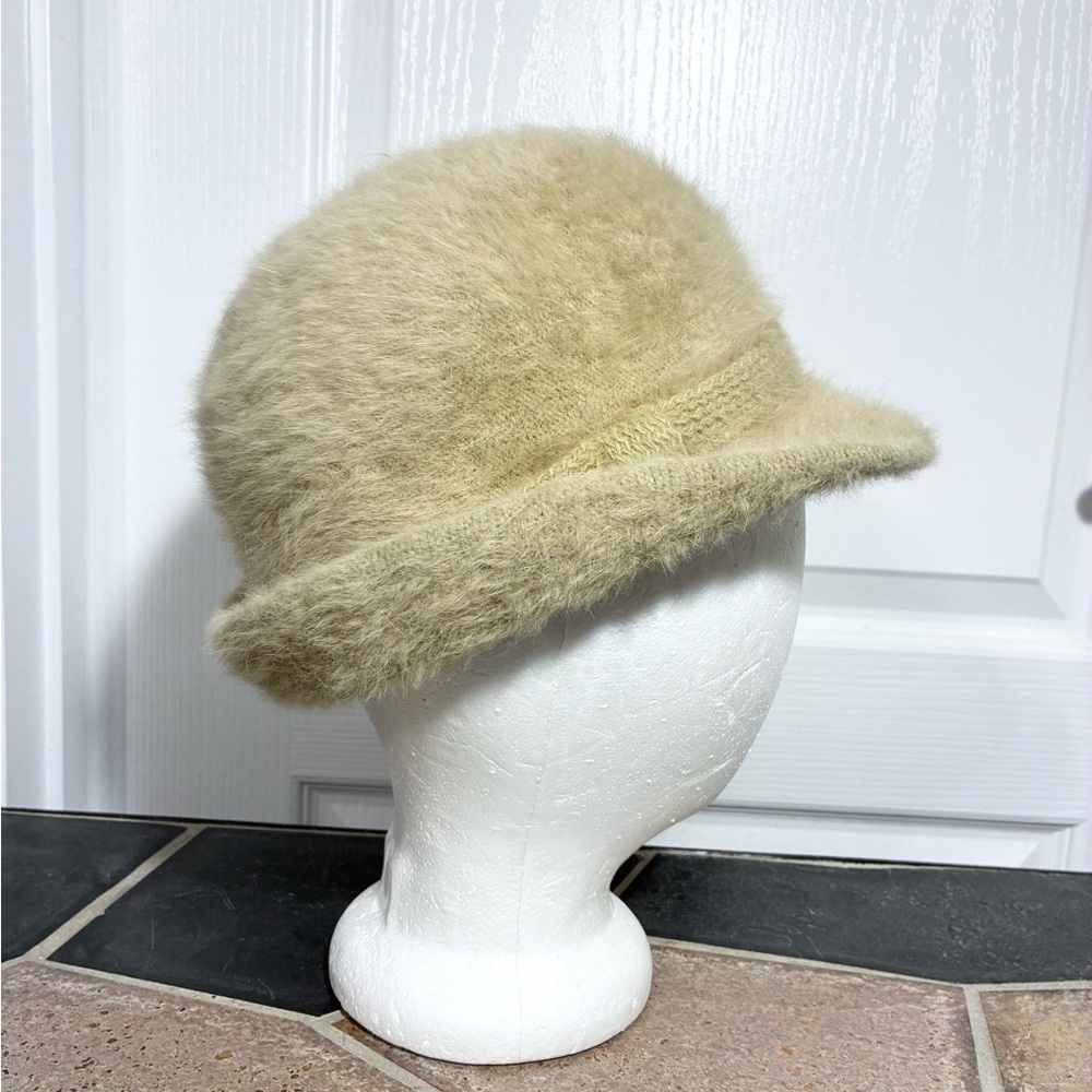 50s Betmar Angora Cloche Hat Beige Vintage Made In France